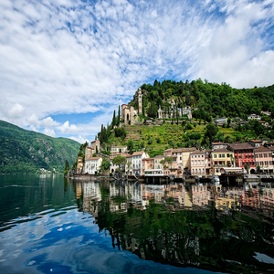 Image by MyriRoet titled ’morcote, lake, island’. Source: Pixabay