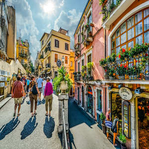 Image by user32212 titled ’taormina, sicily, friends’. Source: Pixabay Image by user32212 titled ’taormina, sicily, friends’. Source: Pixabay
