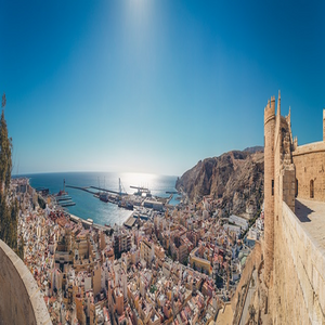 Image by ddzphoto titled ’almeria, panorama, alcazaba’. Source: Pixabay