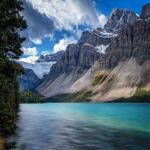 Image by Sonyuser titled ’bow lake, lake, mountains’. Source: Pixabay