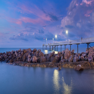Image by Patjosse titled ’sunset, peer, tropical’. Source: Pixabay