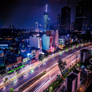 Image by katon765 titled ’jakarta, indonesia, night’. Source: Pixabay