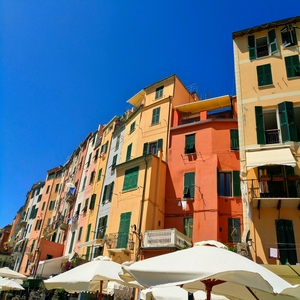 Image by Corinespics titled ’portovenere, colored houses, terrace’. Source: Pixabay