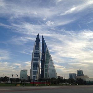 Image by IrinaKar titled ’bahrain, trade center, skyscraper’. Source: Pixabay