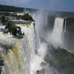Image by MRublack titled ’iguazú waterfalls, waterfall, water wall’. Source: Pixabay