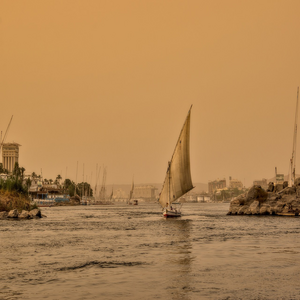 Image by Peggychoucair titled ’felucca, nile, sunset’. Source: Pixabay