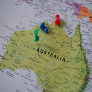 Image by beasternchen titled ’map, world map, australia’. Source: Pixabay