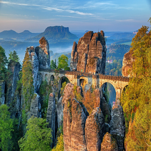 Image by Julius_Silver titled ’bastei, bridge, rock formation’. Source: Pixabay