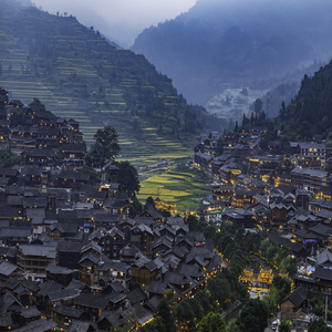 Image by htb888 titled ’blue village, village, qianhu miao village’. Source: Pixabay